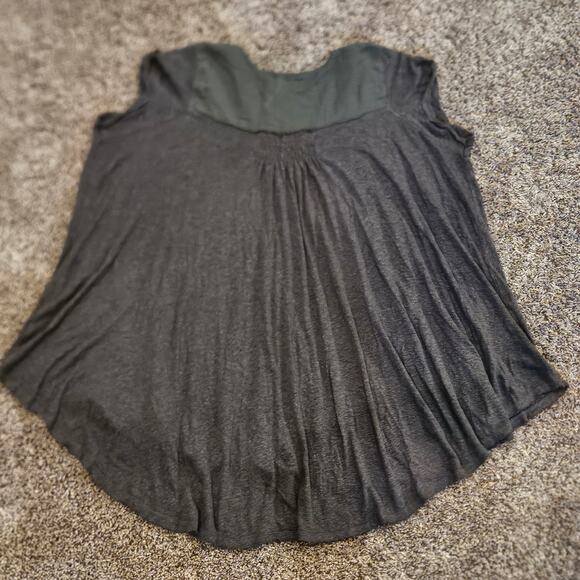 Free People Top Women Size XS Highland Button Front Cap Sleeve Swing Boho Hippie - Picture 7 of 11